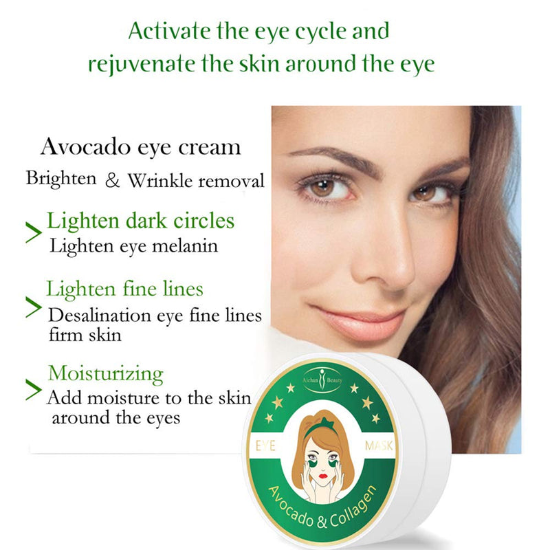 [Australia] - AICHUN BEAUTY 30 Pair Collagen Eye Mask Patch Hydro Gel Pad Anti-Wrinkle Dark Circles Bags Soft Smooth Skin Care Hydration Moisturizing (AVOCADO) Avocado 