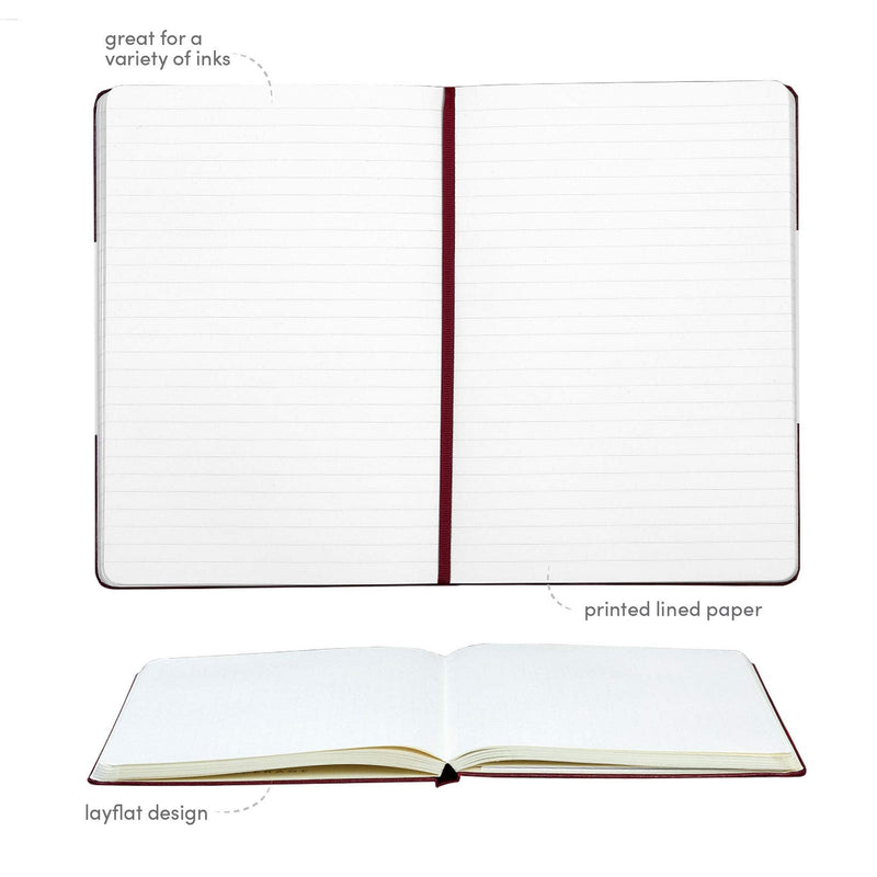 [Australia] - PAPERAGE Lined Journal Notebooks, 3 Pack, (Burgundy), 160 Pages, Medium 5.7 inches x 8 inches - 100 gsm Thick Paper, Hardcover Burgundy 