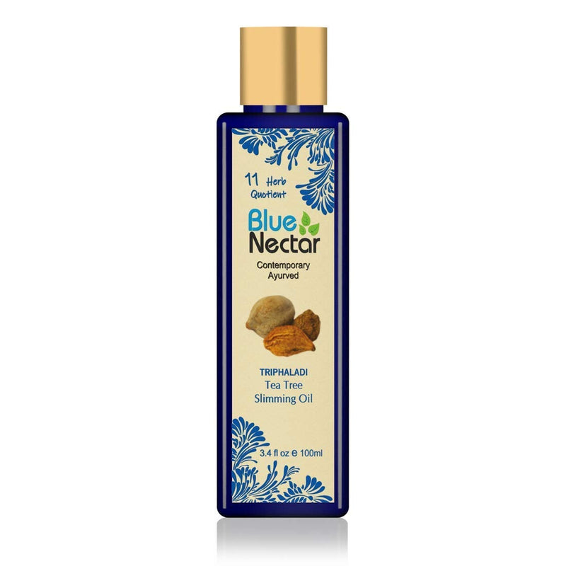 [Australia] - Blue Nectar Ayurvedic Slimming Oil and Anti Cellulite Oil for Slim and Tone Skin with Tea Tree Essential Oil and 11 Vital Herbs (100 ml ) - Firming & Body Fat Burning Massage Oil Weight Losing 