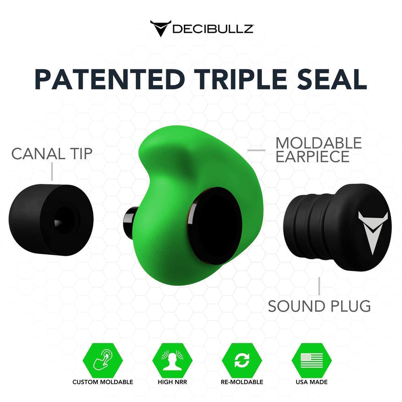 [Australia] - Decibullz Custom Molded Earplugs Pro Pack ( Green ) 
