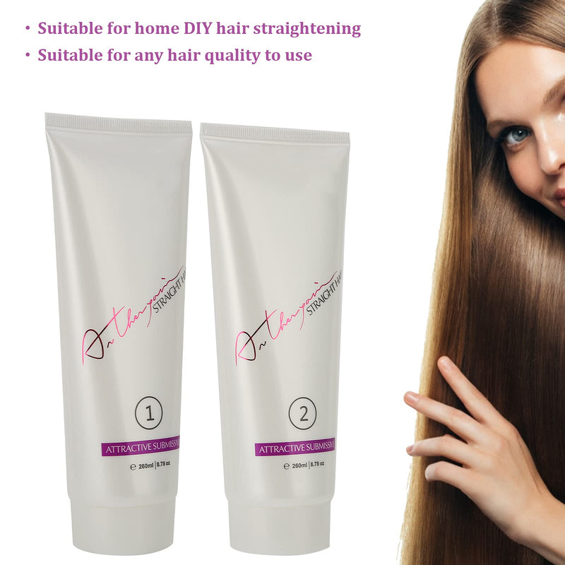 [Australia] - 2pcs Professional Hair Straightening Cream,Moisturizing Home Hair Straightening Perming Cream Hair Soften Straighten Cream 260ml 