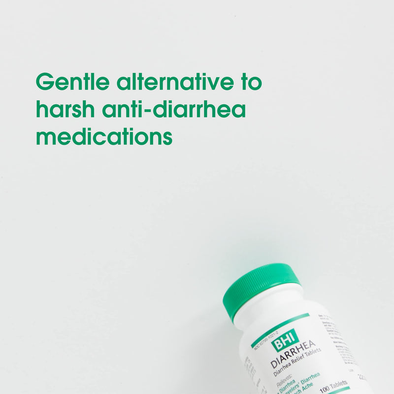 [Australia] - BHI Diarrhea, Fast-Acting Natural Relief for Mild Diarrhea, Stomach Ache, Gas, Cramping and Bloating, 100 Tablets 