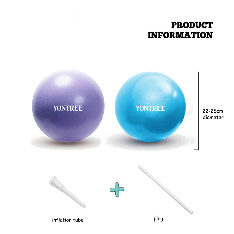 [Australia] - Yontree 2 Pack Soft Pilates Ball, 22-25cm Small Exercise Ball for Yoga, Pilates, Abdominal Workouts, Shoulder Therapy, Core Strengthening (Home & Gym & Office) 