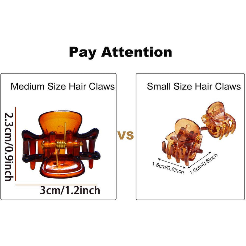 [Australia] - 12 PCS Small Hair Clips Women Brown 1.2 Inches Medium Size Hair Claws Clip Hair Styling Butterfly Hair Clamp 