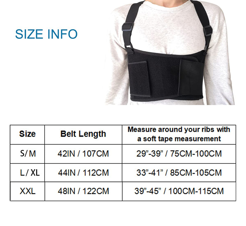 [Australia] - Solmyr Rib and Chest Support Brace, Broken Rib Brace, Breathable Rib Belt for Sore or Bruised Ribs Support, Sternum Injuries, Dislocated Ribs Protection, Pulled Muscle Pain (L/XL) Large (Pack of 1) 