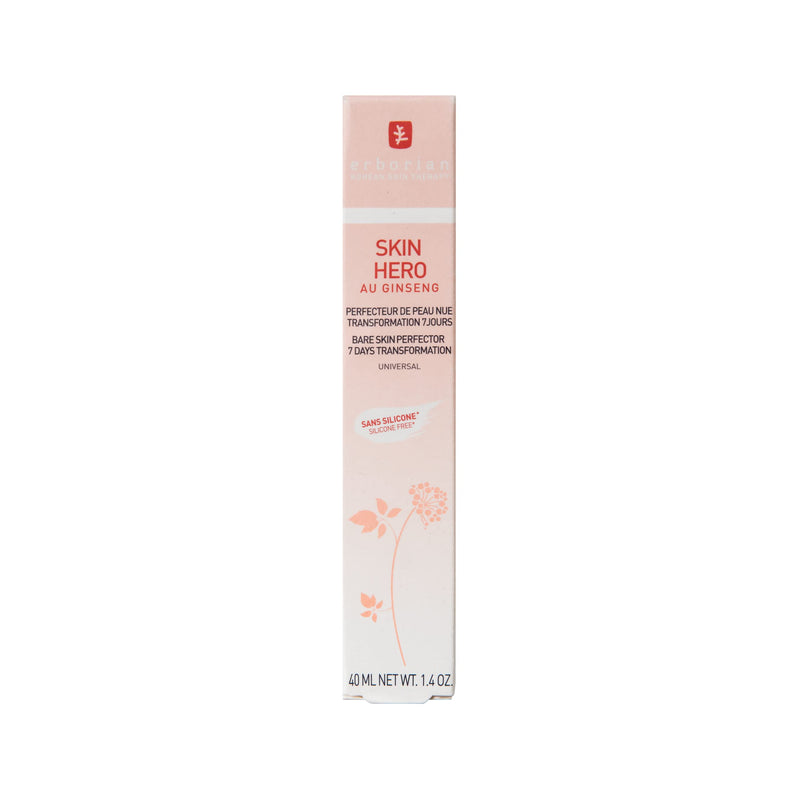 [Australia] - Erborian Skin Hero with White Ginseng - 7 Day Nude Skin Perfecting Untinted Face Care with Hyaluronic Acid - Korean Cosmetic Face Care 40 ml 