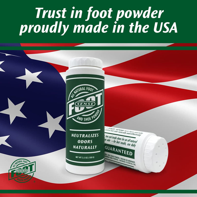 [Australia] - Natural Foot and Shoe Odor Eliminator – Talc-Free Shoe Deodorizer and Body Powder Neutralizes Smelly Odors – Long-Lasting, Fast-Acting Foot Powder for Kids and Adults USA- Made by Foot Sense - 4 Pack 1.76 Ounce (Pack of 4) 