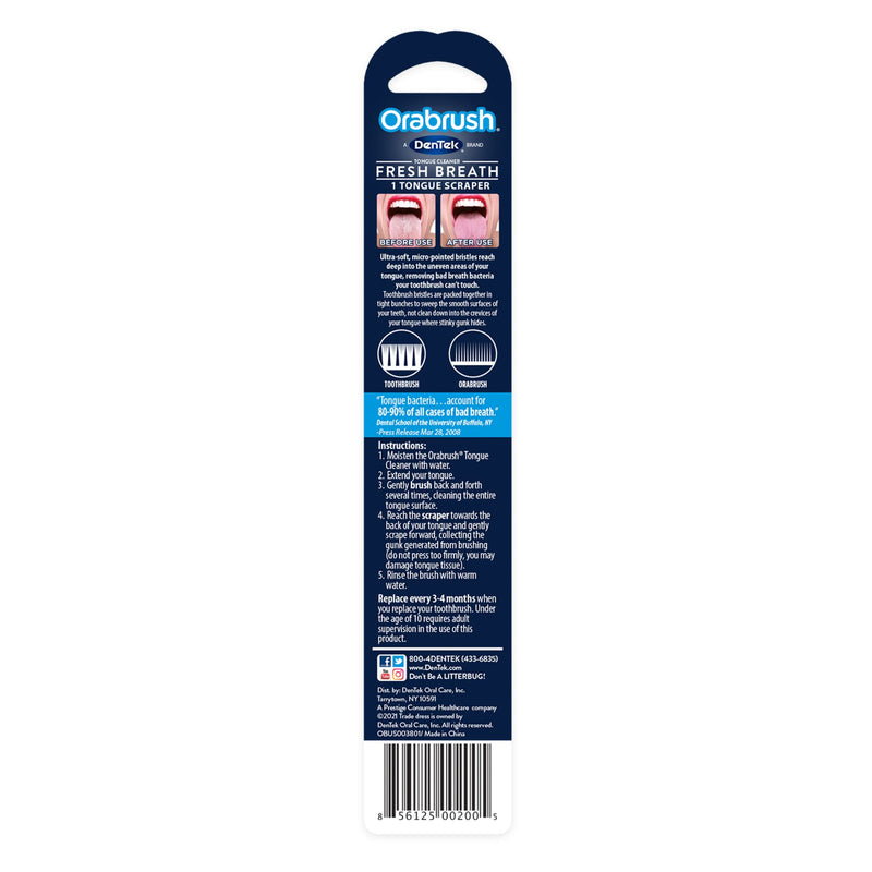 [Australia] - Orabrush Tongue Scraper, Tongue Cleaner Helps Fight Bad Breath, 4 Tongue Scrapers 4 Count (Pack of 1) Multicolored 