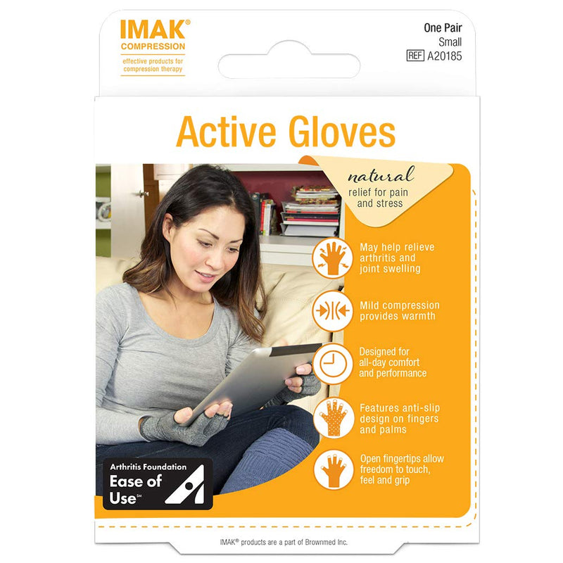 [Australia] - IMAK Compression Active Gloves, Medium – Arthritis, Fibromyalgia, Neuropathy, Joint Pain, & Rheumatoid Support – Fingerless Compression Gloves - All Day Support 
