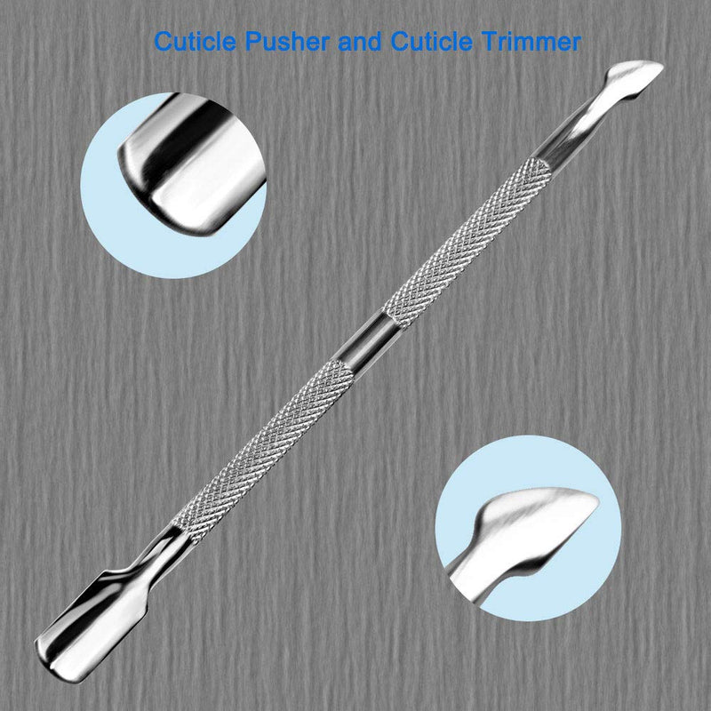 [Australia] - HIFAU 2PCS Premium Cuticle Pusher and Cutter, Manicure Tools Set for Fingernail and Toenail 