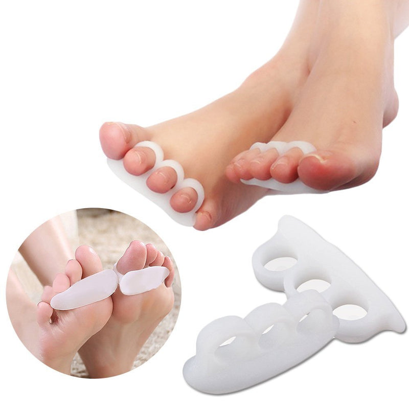 [Australia] - PEDIMEND Silicone Gel Hammer Toe Protectors Straighten Crooked Toes - Toe Separator For Overlapping Toes - For Claw, Mallet & Curl Toes – UNISEX – Foot Care - White (2 PAIR) 