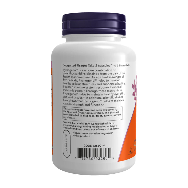 [Australia] - NOW Supplements, Pycnogenol 30 mg (a Unique Combination of Proanthocyanidins from French Maritime Pine) with 300 mg Bioflavonoids, 150 Veg Capsules 