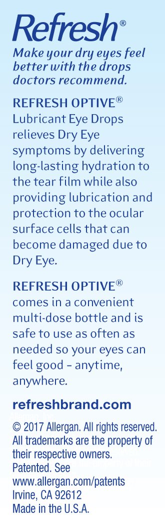 [Australia] - Refresh Optive Lubricant Eye Drops, Sterile, 0.5 Fl. Oz (Pack of 1) 0.5 Fl Oz (Pack of 1) 