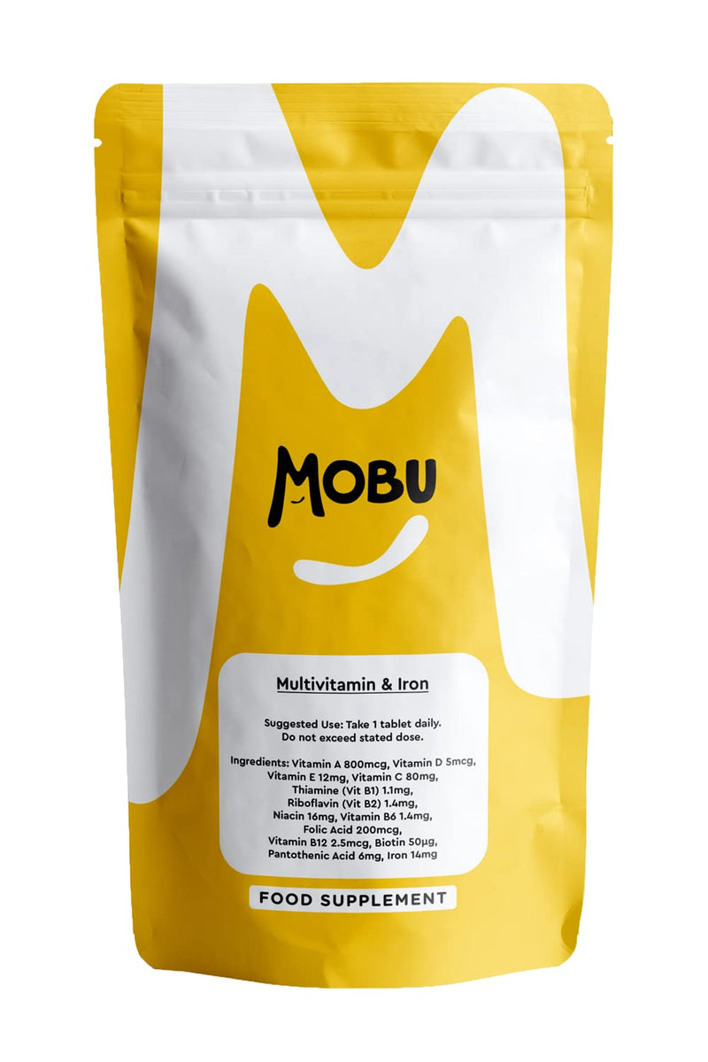 [Australia] - Multivitamin & Iron 120 Tablets for Men & Women | Vitamin A, B, C, D and Iron | Immune Support & Daily Wellbeing Multivitamins with Iron | Vegetarian | MOBU UK 