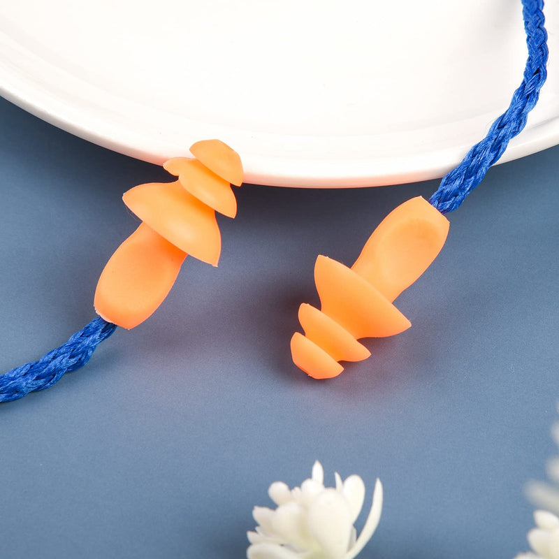 [Australia] - AOVNA 20 Pairs Corded Ear Plugs Silicone Earplugs Silicone Waterproof Ear Plugs with Cords for Noise Cancelling and Hearing Protection 