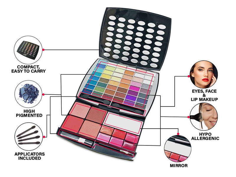 [Australia] - BR Beauty Revolution Glamour Girl Makeup Kit 43 Eyeshadow / 9 Blush / 6 Lip Gloss 