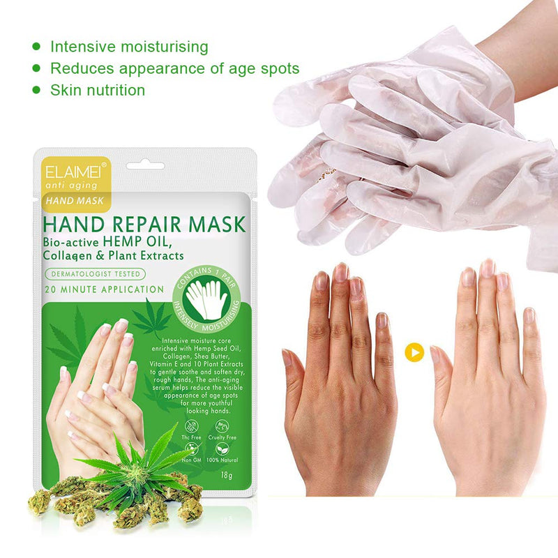 [Australia] - Hand Peel Mask 5 Pack, Moisturizing Gloves, Exfoliating Hand Peeling Mask, Hand Mask, Moisture Enhancing Gloves for Dry Hands, Repair Rough Skin Remove Dead Skin for Women or Men (Green) Green 