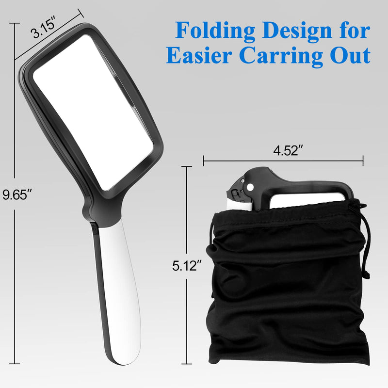 [Australia] - Magnifying Glass for Reading, Handheld Magnifier with 5 Ultra-Bright LED Lights for Reading, Sewing, Cross Stitch and Close Work 