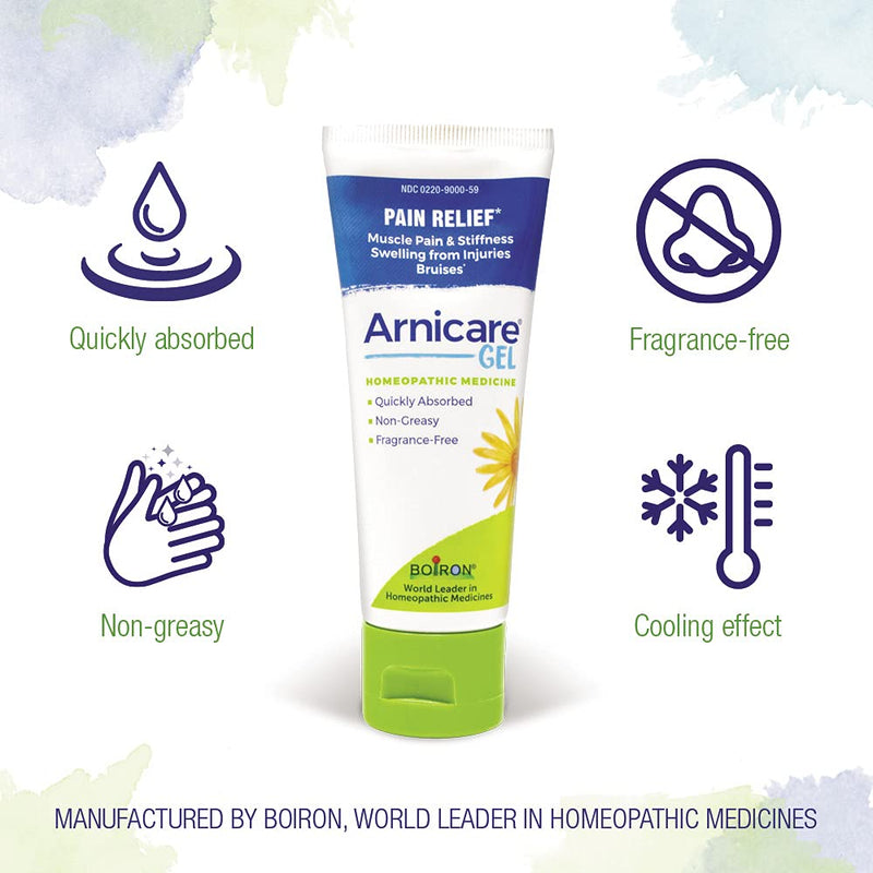 [Australia] - Boiron Arnicare Gel for Soothing Relief of Joint Pain, Muscle Pain, Muscle Soreness, and Swelling from Bruises or Injury - Non-greasy and Fragrance-Free - 2.6 oz 