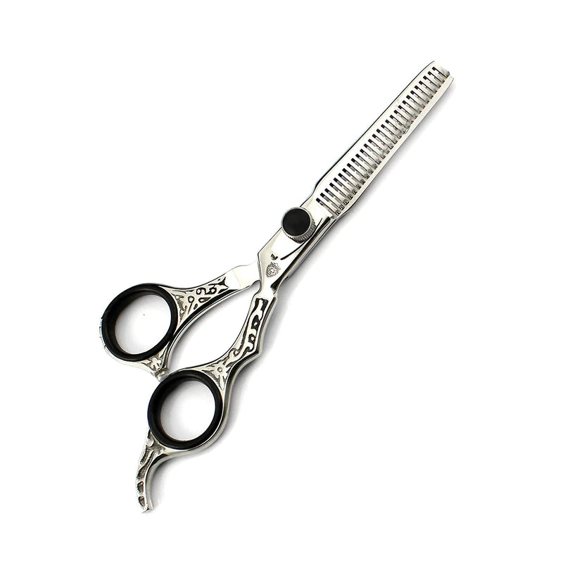 [Australia] - New Professional Salon Hair Cutting+Thinning Scissors Barber Shears Hairdressing Set 6.5" Barber Razor Hair Tools Black Silver Gift Set 