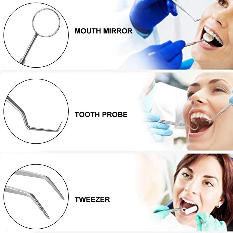 [Australia] - Oral Care Kit 3pcs/Set Stainless Steel Oral Care Kit Plaque Calculus Removal Dental Hygiene Tool for Home Use 