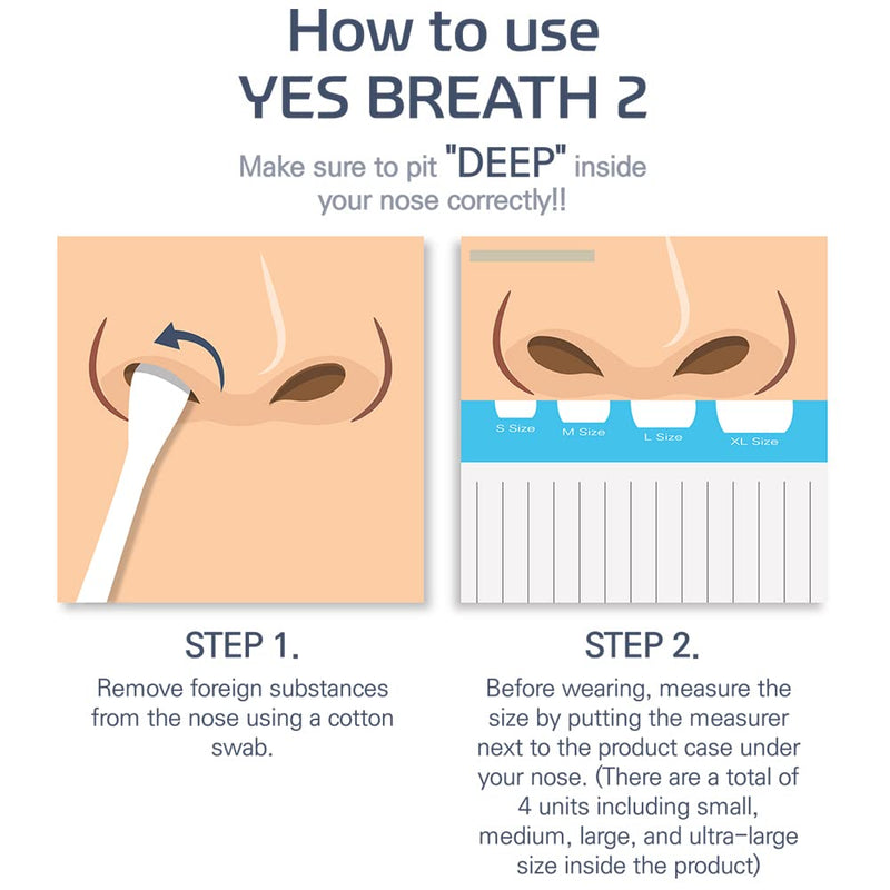 [Australia] - YES BREATH2 Anti Snoring Nose Clip, Effective Stop Snoring Devices Solution for Men Women, Snore Stopper Better Sleep, 4 Count(S, M, L, XL) in a Pack (Adult Size) Adult Size 