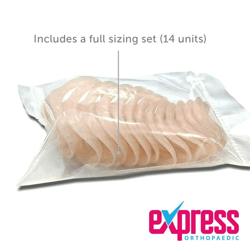 [Australia] - Express Orthopaedic® - Medically Approved Oval Finger Splint, Ring Finger Splint, Oval 8 Splint, SOLD AS A FULL SIZING SET - 14 Units 