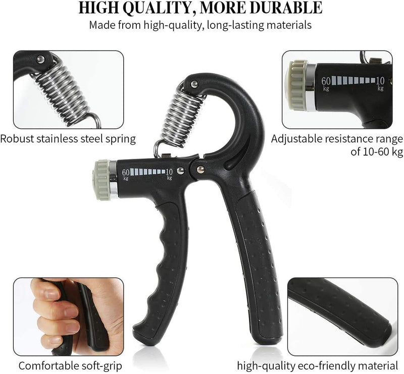 [Australia] - Pubiao Hand Strengtheners Adjustable Hand Grip Exerciser (10-60kg) for Hand Squeezer Forearm Grip Finger Exercise For Men, Women, Seniors, Teens 1 pack 