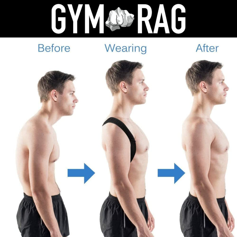 [Australia] - GYM RAG Posture Corrector for Men & Women - Comfortable Upper Back Brace, Adjustable Back Straightener Support for Shoulder, Neck & Back (X-Large) X-Large 