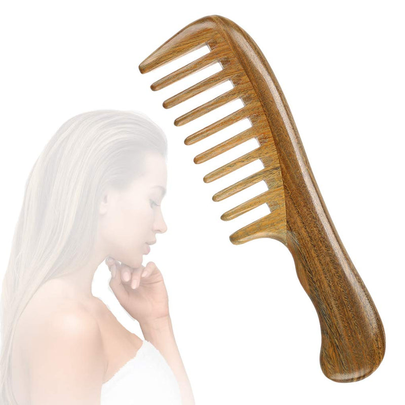 [Australia] - LWBTOSEE Wooden Hair Comb Wide Tooth Combs for Detangling, No Static, No Tangle, No Snag, Aroma Sandalwood Comb for Curly Wet Hair Women and Men (A) A 