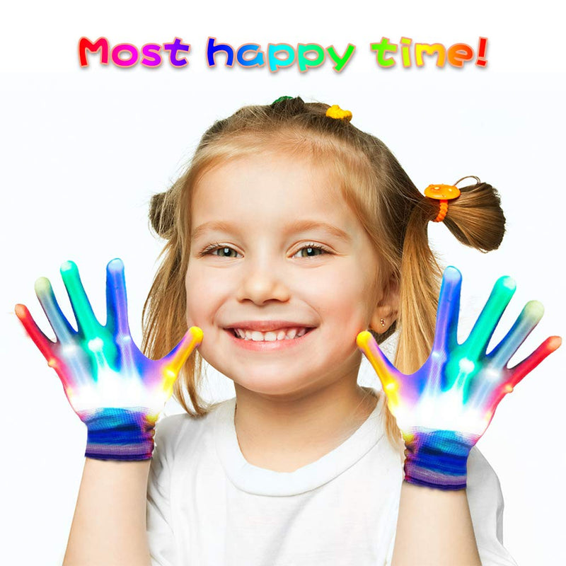 [Australia] - superwinky Toys for 4-5 Year Old Boys, Colorful Flashing Light Up LED Gloves for Kids Birthday Gifts for 3-7 Year Old Boys Girls Cool Toys for 3-7 Year Old Boys Girls Small Size WKUSST01 Rainbow Small size for 3-7 year 