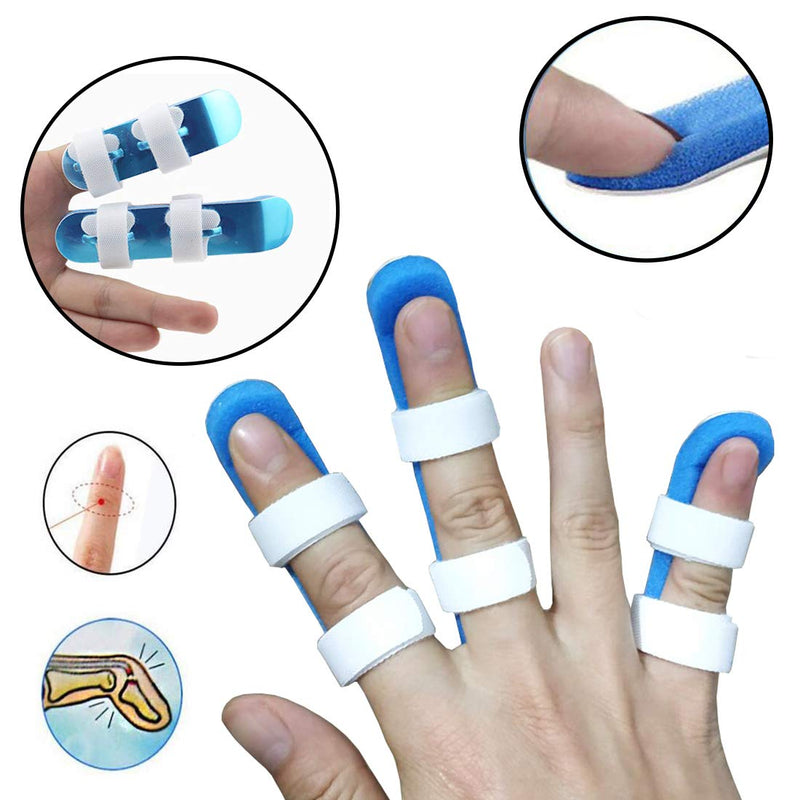 [Australia] - Footsihome Finger Splint Metal Pack of 5 Broken Finger Brace Support Mallet Finger Stabilizer for Adults and Children Finger Knuckle Joint Fixation - 3 Size Blue 5 Pack 