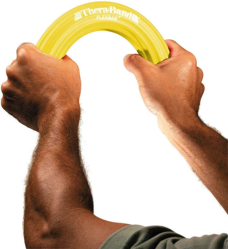 [Australia] - THERABAND Resistance Bar, FlexBar, Pain Relief for Tennis Elbow Injury, Tendonitis & Improve Grip Strength, Yellow, Extra Light Beginner Yellow - Extra Light 