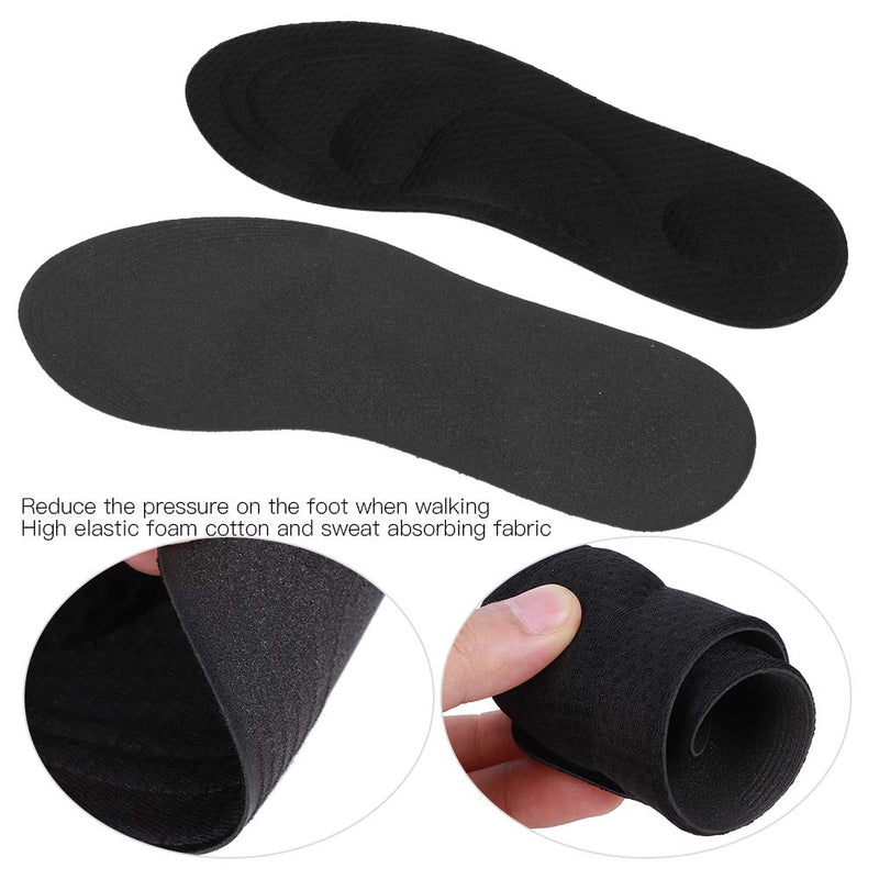 [Australia] - Alvinlite Shoes Insole, 2 Pair Orthotic Arch Support Insoles 4D Jacquard Shock Sweat Absorb Breathable Sponge Shoe Pad (Man-Black) Man Black 