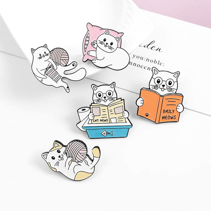 [Australia] - MeliMe Funny Enamel Brooch Pin Set Cute Cartoon Brooches Lapel Pins Badge for Kids Children Jean Bag Clothes Decoration 01 
