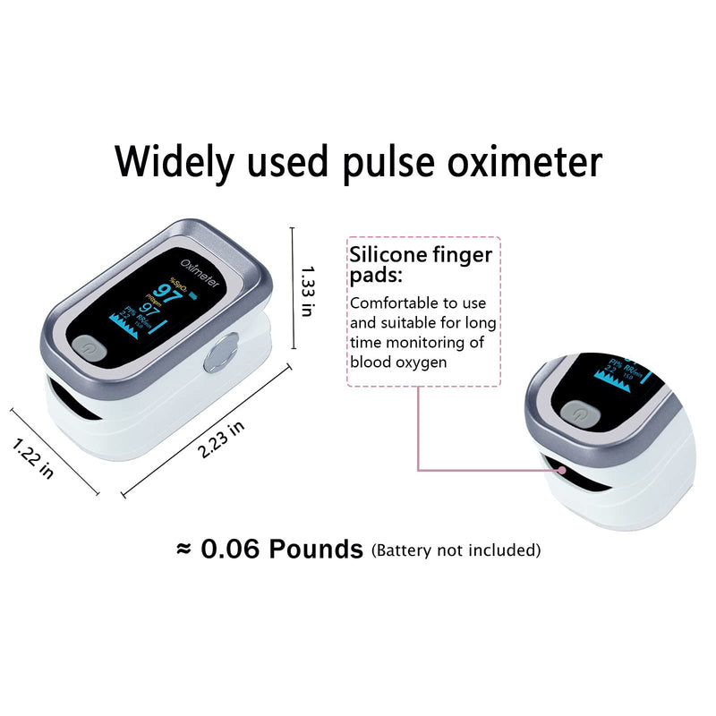 [Australia] - Pulse Oximeter Fingertip, Oximeter Finger with Pulse, Blood Oxygen Saturation( SPo2) with OLED Display, Heart Rate Monitor for Adults and Kids, Carrying Bag and Lanyard 