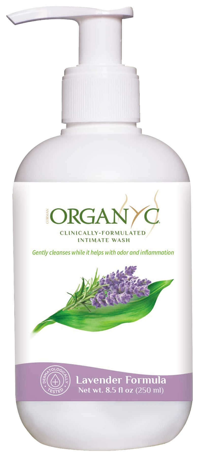 [Australia] - Organyc - Feminine Intimate Wash for Sensitive Skin - Free from Chlorine, Parabens, SLSSLES, and Synthetic Perfumes - 8.5 Fl Oz with Chamomile +Tea-Tree + Lavender 