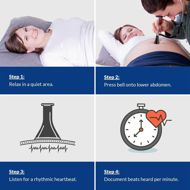 [Australia] - Dixie EMS Fetal Stethoscope for Baby’s Heartbeat Detection, Latex-Free Fetoscope with Pinard Horn and Soft Earbuds, 22” 