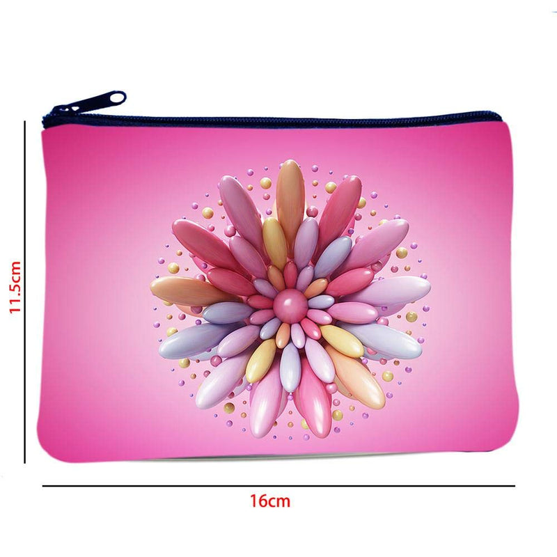 [Australia] - Stylish 3D Printed Multi-use Traveler Organizer Cosmetic Small Makeup Bag (Rose flower) Rose flower 