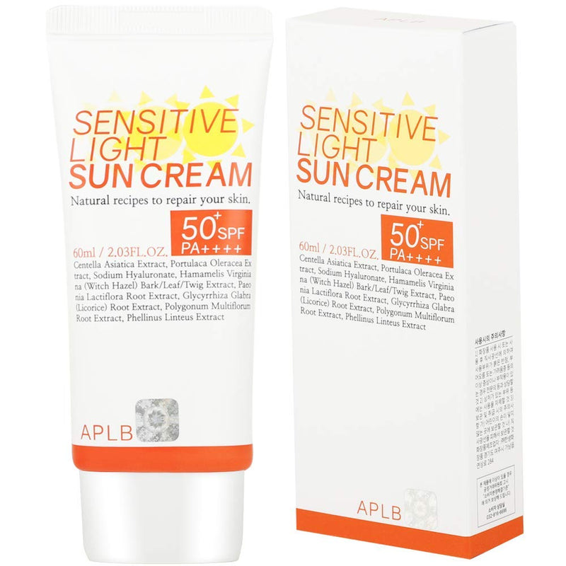 [Australia] - APLB Sensitive Light Sunscreen SPF 50+/PA++++ 2.03 fl. Oz (60ml) | Korean Skin Care, Sun Cream, Moisturizing Facial Sunscreen, Calming Soothing Cream | 