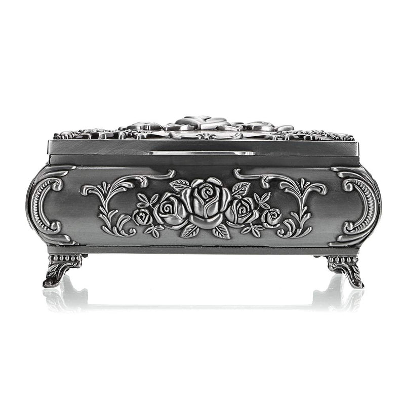 [Australia] - Hipiwe Vintage Metal Jewelry Box Small Trinket Jewelry Storage Box for Rings Earrings Necklace Treasure Chest Organizer Antique Jewelry Keepsake Gift Box Case for Girl Women (Medium) Medium 