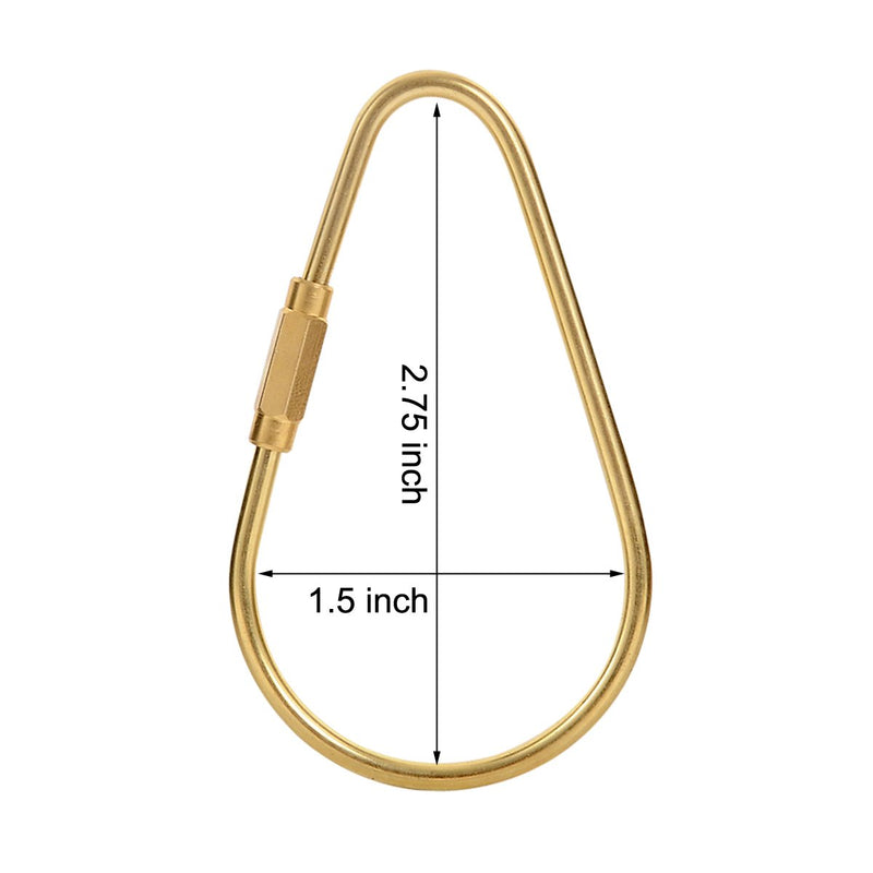 [Australia] - PPFISH Durable Brass Screw Lock Clip Key Chain Ring, Simple Style Car keychain for Men Women (2PCS) 