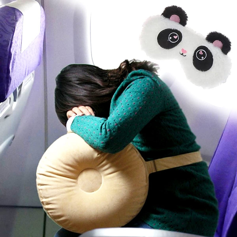 [Australia] - 2 Pcs Panda Fluffy Sleep Eye Masks Cute Animal Plush Eye Masks Elastic Sleeping Eye Covers for Travel, Office, Home Sleep Shading 