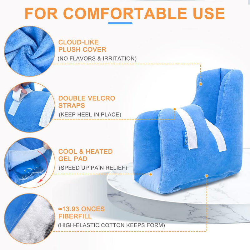 [Australia] - Heel Protector Cushion for Pressure Sores Foot Heel Protectors Offloading Boot for Diabetic Foot Ulcers Heel Protector Pillow for Bed Sores with Cooling Gel Pack Pressure Relieving Cushion 