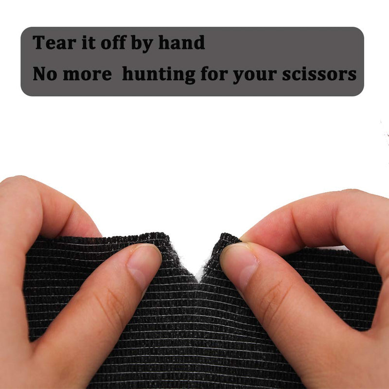 [Australia] - 3" x 5 Yards Breathable Self Adherent Bandage Wrap, Multi-Purpose Non Woven Cohesive Wrap - Vet Wrap | Athletic Tape | Medical Tape, for Sports, First Aid, Wrist, Ankle Sprains, Swelling, Pets. 3 Inch-12 Count Black 