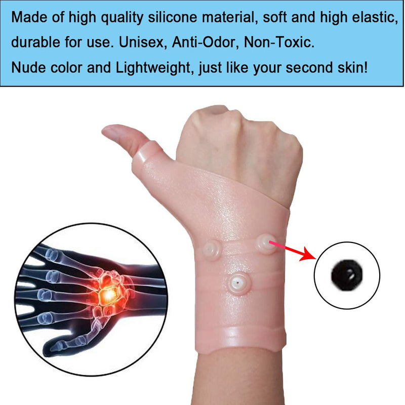 [Australia] - Footsihome 4 Pack Gel Carpal Tunnel Wrist Brace with Magnetic, Gel Thumb Wrist Support Hand Brace Wrap for Arthritis Dequervains Tenosynovitis, Sprained Joint Pain, Hand Stabilizer for Women Pink 