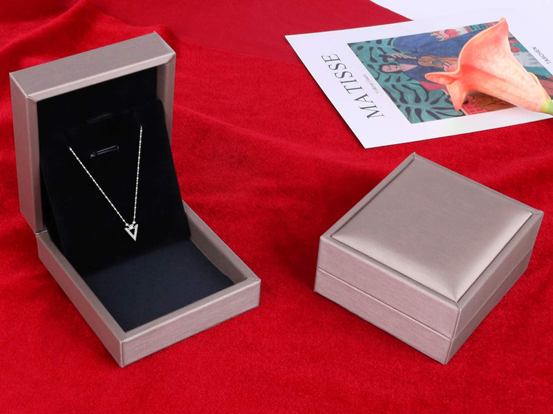 [Australia] - Sdoot Necklace Pendant Box, 4 Pack Premium PU Leather Jewelry Box Gift Boxes-Gold 