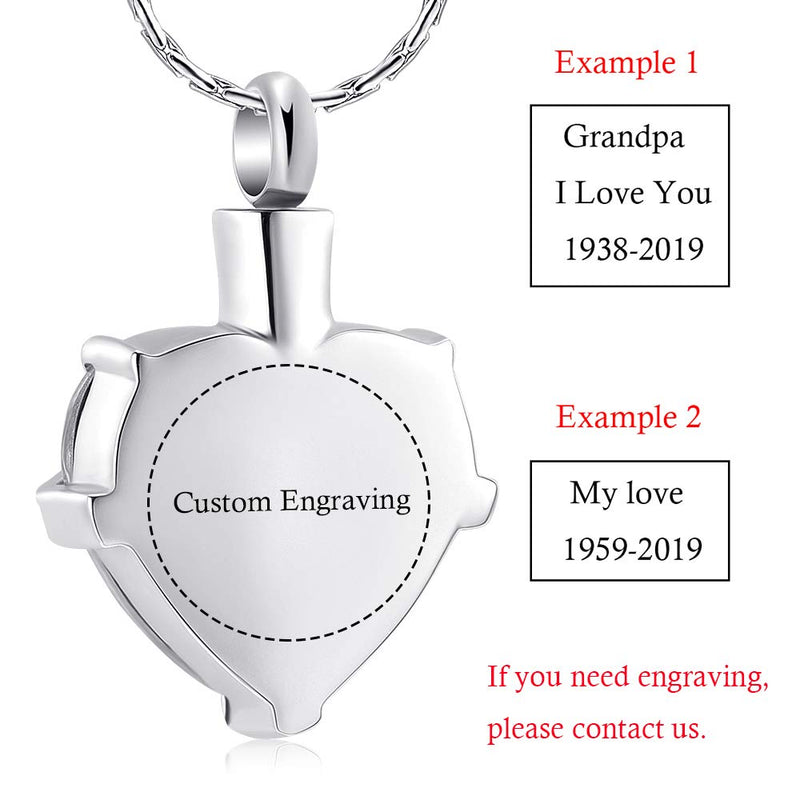 [Australia] - constantlife Cremation Jewelry for Ashes, My Best Friend Heart Shape Memorial Urn Necklace Stainless Steel Crystal Pendant Ashes Holder Keepsake Silver+Dark Blue 