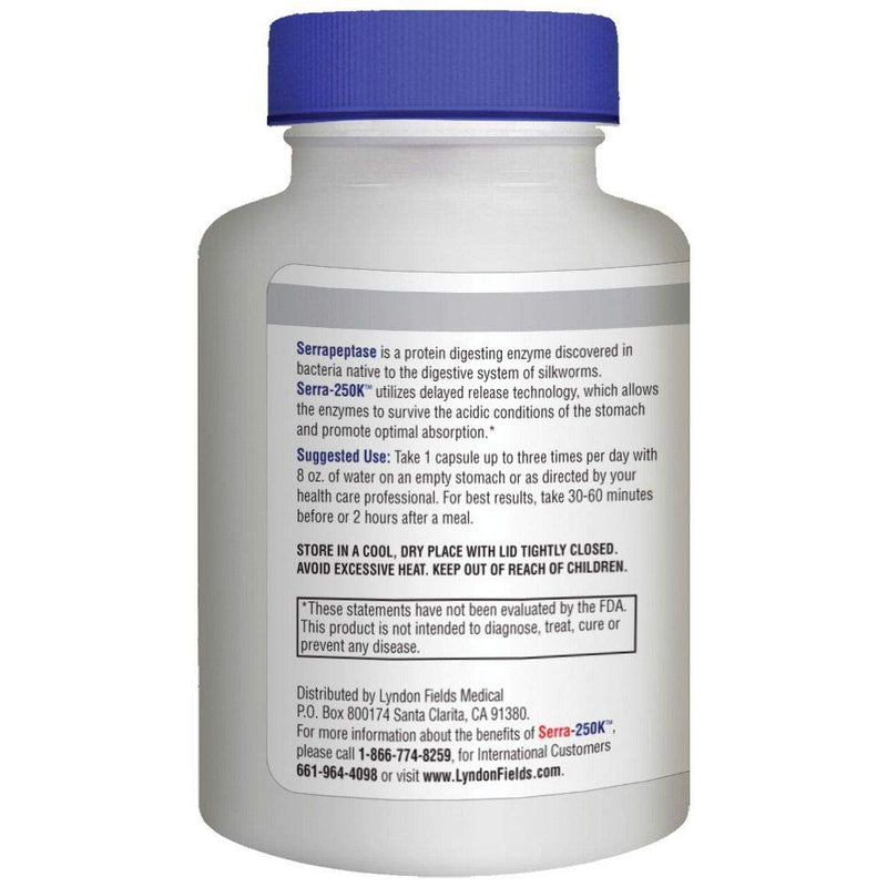 [Australia] - Lyndon Fields Serra-250K Serrapeptase 250,000 SPU - Supports Healthy Sinuses, 90 Delayed Release Capsules Technology, Maximum Potency 