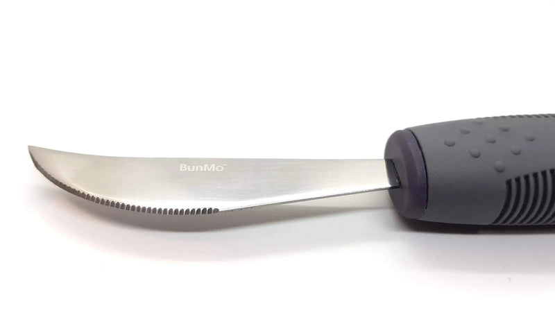 [Australia] - BunMo Adaptive Utensils for Elderly/Arthritis/Weak Hand Grip & Handicapped - Convenient Travel Pouch (4 Piece Set) 4 Piece Set 